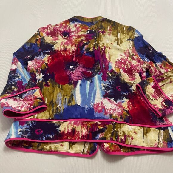 Joseph Ribkoff 2 Piece Multi Print Floral Cami Jacket Tank Top Set Size 16 - Picture 4 of 8